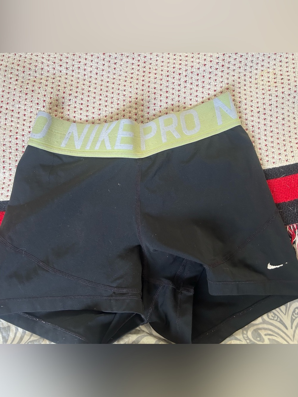 Nike Black Shorts with Olive Logo Waistband
